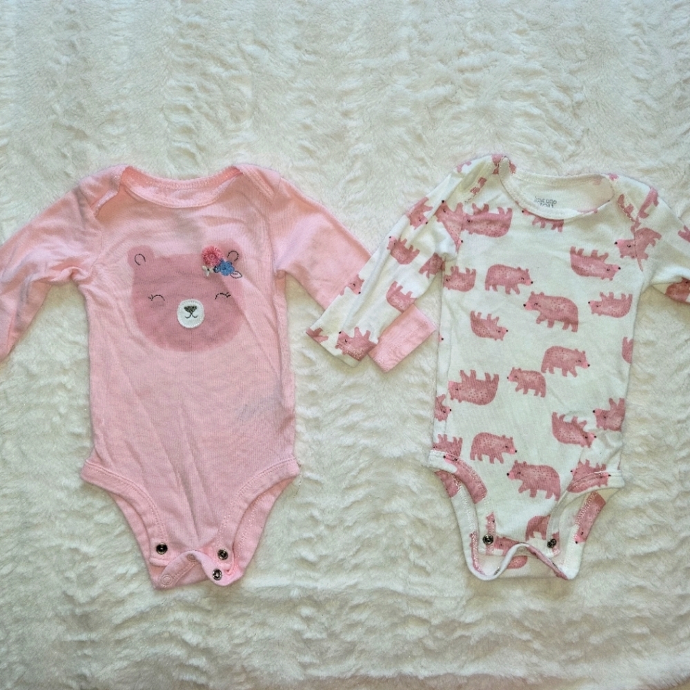 Carter's 3 month Long Sleeve Bear Onesie pair